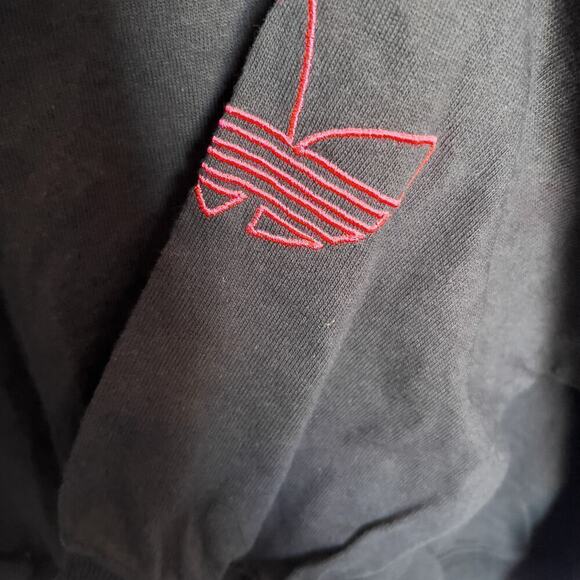 Vintage NWT Adidas Sweatshirt Mens Large Black Neon Embroidered 90's Deadstock - Picture 5 of 8